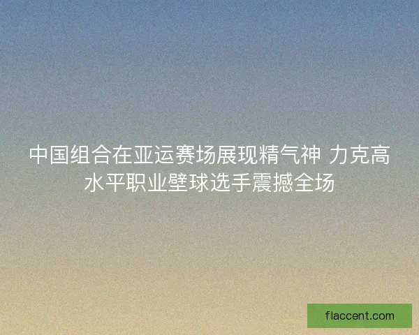 中国组合在亚运赛场展现精气神 力克高水平职业壁球选手震撼全场