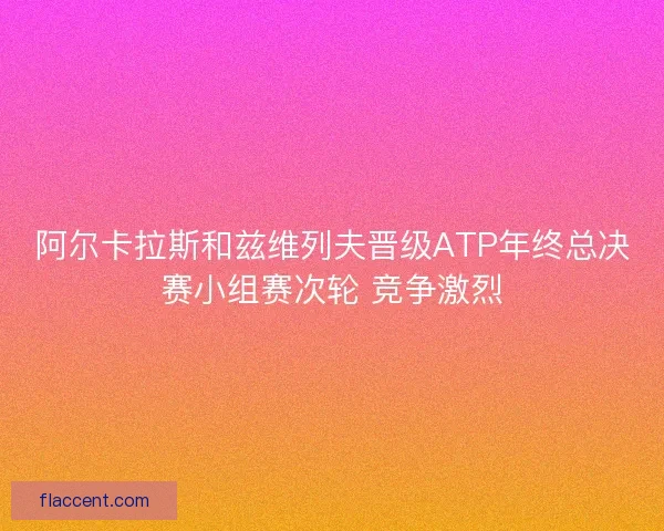 阿尔卡拉斯和兹维列夫晋级ATP年终总决赛小组赛次轮 竞争激烈